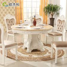 Get free shipping on qualified round, black dining room sets or buy online pick up in store today in the furniture department. Oujie Ke Continental Combination Of Solid Wood Dining Tables And Chairs Round Table Round Marble Table White French Round Table Table Chair For Children Chairs Purplechair Size Aliexpress