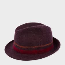Paul Smith Men S Damson Bonded Wool Trilby Hat Hats For Men Hats Trilby Hat