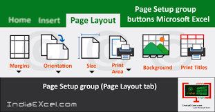 Page Setup Group Buttons Of Page Layout Tab Excel 2016 Http Indiaexcel Com Page Setup Group Excel 2016 Page Setup Excel Learning Microsoft