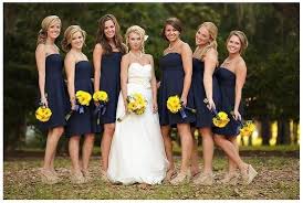 Navy Bridesmaid Dresses Bridesmaid Navy Yellow Weddings
