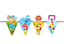 Vlaggenlijn Dieren 5 Jaar Traktatiepret 5e Verjaardag Feest