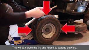 Finally, force the walls of the tires. How To Refill Riding Lawn Mower Tire That Fell Off Rim Youtube