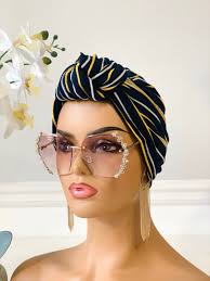 Stripe Pretied Knotted Turban