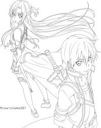 Sword art online kirito coloring pages wesharepics sword art. Insider Kirito And Asuna Coloring Pages Sword Art Online Sword Art Online Coloring Full Size Png Download Seekpng