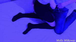Molly Milkyway knee socks fetish pussy rubbing close