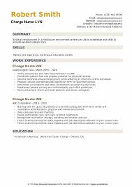 Charge Nurse Lvn Resume Samples Qwikresume