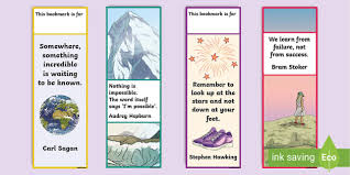 free inspirational printable bookmarks resources twinkl