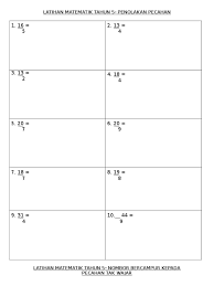 Share to twitter share to facebook. Operasi Tolak Pecahan Tahun 5