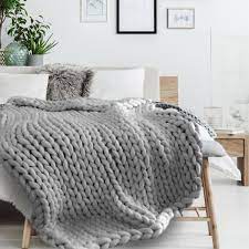 Tricot lisière tricot noeud tricot grosse laine maille tricot echarpe tricot tutos tricot mode tricot apprendre le tricot comment tricoter. Plaid Tricot Grosse Mailles 120x150cm Gris Couverture Jete Canape Cdiscount Maison