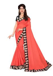 Pin By Joshindia Com Indian Wedding On Peach Saree Peach Saree Party Wear Sarees Designer Sarees Wedding