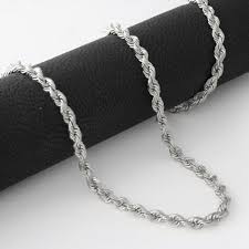 Platinum, palladium, and gold station necklaces are the most expensive station necklaces, with silver being the least expensive. Solid 14k White Gold 3mm Men Or Womens Diamond Cut Rope Chain Necklace 16 30 Ebay