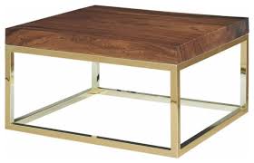 It's crafted with wood and edgy black metal for a. 32 W Square Coffee Table Thick Solid Acacia Wood Top Brass Plated Base Contemporary Coffee Tables By Noble Origins Llc Houzz