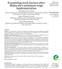 Minimum wage set to rm1,100 nationwide from jan 2019. Pdf Examining Work Factors After Malaysia S Minimum Wage Implementation