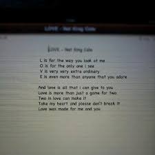 L Is For The Way You Look At Me Lyrics L O V E Nat King Cole Best Song S By Dara Mutia Love Nat King Cole Best Songs Lullaby Songs