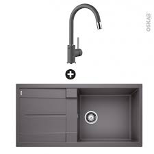 Pack Evier Mitigeur Blanco Evier De Cuisine Metra Xl 6s Granit 1 Grand Bac Egouttoir Mitigeur Mida S Avec Douchette Gris Rocher Oskab