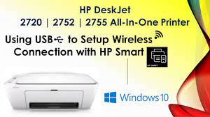 The hp deskjet 2755e is an excellent printer for your basic printing needs. Hp Deskjet 2720 2752 2755 Printer Using Usb To Setup Connect The Printer To A Wireless Network Youtube