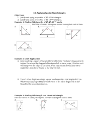 Start with an equilateral triangle with a side length of 4 like the one you see below. 5 8 Special Right Triangles