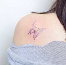 Rosa Schmetterling Tattoo Von Hallo Tattoo Butterfly Tattoo Shoulder Tattoos For Women Tattoos
