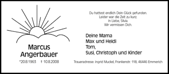 Последние твиты от martin angerbauer (@m_angerbauer). Traueranzeigen Von Marcus Angerbauer Waz Trauer De