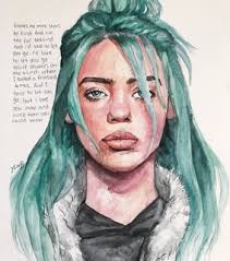 Learn how to draw cute billie eilish with her green and black hair in a double bun hairstyle easy, step by step drawing tutorial. Billie Eilish Fan Art Images On Favim Com