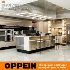 Create a distinctive and prestigious look. China Oppein Modern Colored High Quality Stainless Steel Kitchen Cabinet With Island Op17 St01 China Stainless Steel Kitchen Stainless Steel Cabinets