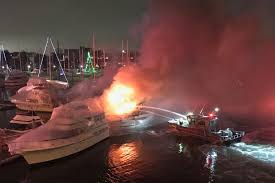 three boats catch fire at charlestown