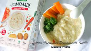Bubur milna wgain dikemas dalam plastik dengan kotak kardus sebagai kemasan luar dengan berat bersih 120gr per kemasan. Resep Mpasi Mudah Dan Praktis Bubur Promina Homemade Gurih Double Prohe Cocok Untuk Booster Berat Badan Anak Novarty