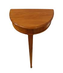 Entry table with calming nature colors and gold leaf metallic paint. 19th Century Biedermeier Cherry Half Round Side Table For Sale At 1stdibs