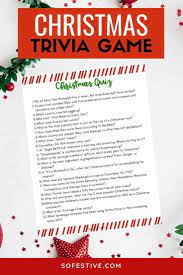 A page for describing trivia: Christmas Quiz Trivia Game Questions Free Printable Sofestive Com