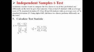 Independent Samples T Test Youtube