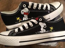Converse All Star Snoopy Sneakers, Hand Painted, Custom Snoopy