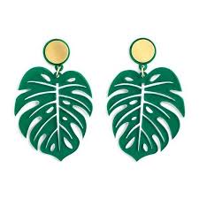 Monstera Leaf Earrings 2 885 Rub Liked On Polyvore Featuring Jewelry Earrings Leaf Earrings Leaf Jewelry Le Leaf Jewelry Leaf Earrings Flower Jewellery