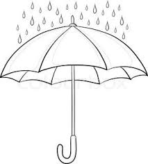 Black And White Umbrella Drawing Vector Of Vector Umbrella And Rain Drops Monochrome Contours On White Background Umbrella Drawing Umbrella Umbrella Art