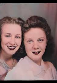 My mother Virginia left and aunt Lucille. 1940's. Miss them so much.