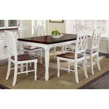 Monarch Rectangular Dining Table And Six Double X Back Chairs Walmart Com Oak Kitchen Furniture White Kitchen Table Rectangular Dining Table