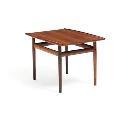 Round coffee bench made of teak wood, modern room table on metal frame. Jalk Grete Rosewood Coffee Table Mutualart