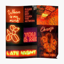 Neon Collage Posters Redbubble Glowing neon christmas tree background 1. redbubble