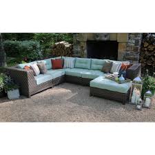 Check spelling or type a new query. Reviews For Ae Outdoor Dawson 7 Piece Patio Sectional Seating Set With Sunbrella Fabric With Spa Green Cushions Sec521200 The Home Depot