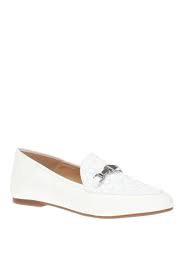 details about michael kors womens charlton loafer leather almond toe bright white size 11 0