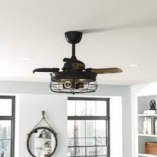 The best ceiling fans on amazon, including decorative ceiling fans, metal ceiling fans, ceiling fans with remotes, quiet ceiling fans, small and large over 1,700 reviewers give this ceiling fan five stars, and dozens were particularly impressed with its industrial elements, like the caged light and. Wayfair Industrial Ceiling Fans You Ll Love In 2021