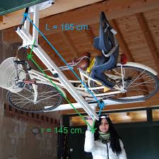 Save $ 27.00 (15 %) gladiator gearloft hammered granite adjustable height overhead garage storage rack (48 in w x 24 in d) model# gals24m1kg (90) $ 69 99. Flat Bike Lift Ceiling Overhead Bike Rack Ceiling Bike Storage Bike Storage Garage Bike Lift Bicycle Storage