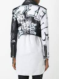Faith Connexion Graffiti Print Biker Jacket Fashion Clothes Design Clothes