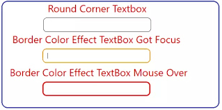 We use datatrigger to check its property. Kailash S Blogs Round Corner Textbox With Border Effect