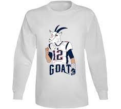 Tom Brady Goat Head Cartoon Cool Funny Fan Long Sleeve Shirt Long Sleeve Shirts Tom Brady Goat Sleeves