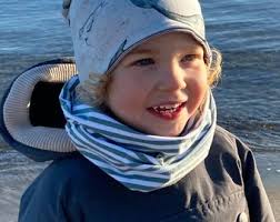 Loop Scarf *petrol striped* Baby Kids Jersey Boy Girl