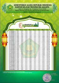 Jadwal imsakiyah merujuk pada kata imsak yang artinya menahan, yaitu menahan diri dari makan, minum, dan hal yang membatalkan puasa lainnya. Website Kementerian Agama Dki Jakarta