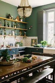 Dark Green Paint Colors Autumnal Greens Interior Design Inspiration Hello Lovely Gorgeous Deep Gr Green Interior Design Kitchen Interior Devol Kitchens