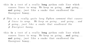 # this a single line comment. Listings Make Linebroken Line Comment A Comment Tex Latex Stack Exchange