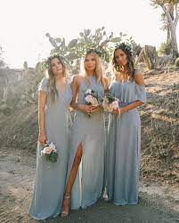 Heather Halter Dress Steel Blue Chiffon Beach Bridesmaid Dresses Bohemian Bridesmaid Dress Bridesmaid Dresses Boho