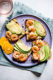 Orange Honey Shrimp Avocado Toast Recipe Honey Shrimp Cooking Seafood Avocado